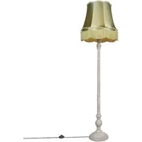 Qazqa Stehlampe Classico Retro, Grün, Holz, E27 - Die stilvolle Stehleuchte Classico bringt Retro-Charme in Ihr Zuhause. Ideal für Wohnzimmer, Schlafzimmer oder Esszimmer. Ergänzen Sie sie mit einer E27-Glühbirne für stimmungsvolles Licht.