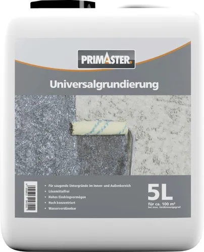Primaster Universalgrundierung 5 l - Hochwertige Grundierung für optimale Haftung und Deckkraft, ideal für Innen- und Außenanwendungen.