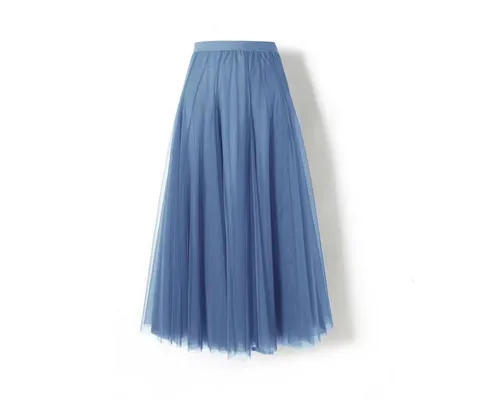 DEBAIJIA Meshrock Meshrock Damen Maxirock Sommer Elegant Lange Röcke Kleid Hohe Taille