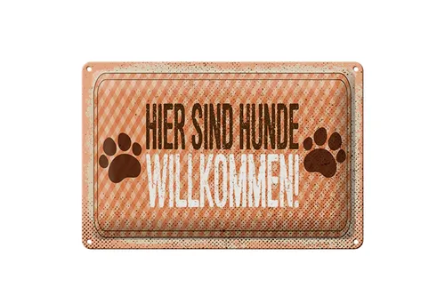 Blechschild Hinweis 20x30 cm Hunde willkommen Schild