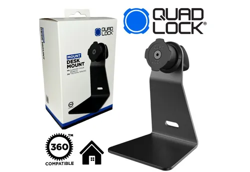 Quad Lock Handy-Halterung QUAD LOCK Desk Mount – Tischhalterung für Smartphones - Die Quad Lock® Tischhalterung bietet eine sichere und stilvolle Lösung für Ihr Zuhause oder Büro. Dank der wiederverwendbaren Nano-Saugbasis ist Ihr Smartphone jederzeit stabil fixiert. Perfekt für optimale Sicht und einfaches Wechseln zwischen Hoch- und Querformat.
