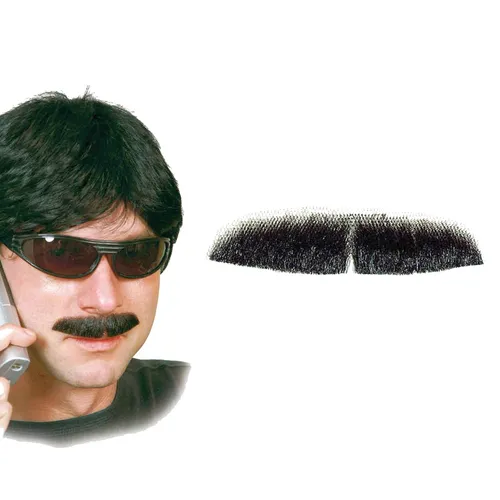 Oberlippenbart Agent Bart zum Ankleben Schwarz Unechter Schnurrbart Spion Oliba