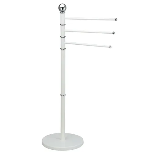 MSV Handtuchhalter Handtuchständer Handtuchstange 3 Arme Stand Handtuch Weiß