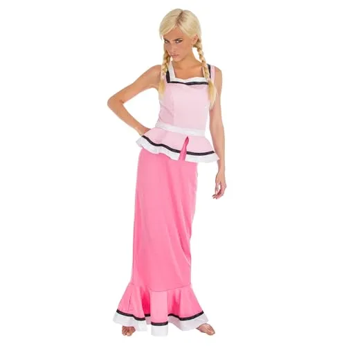 Gutemine-Damenkostüm Asterix und Obelix - Rosa-weiß, 100% Polyester, perfektes Faschingskostüm für kleine Helden