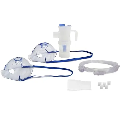 Omnibus ZZ-04 Inhalationszubehör-Set, 12 ml, Maske für Erwachsene/Kinder, Mundstück, 5 Filter, Geschwindigkeitsregulierung