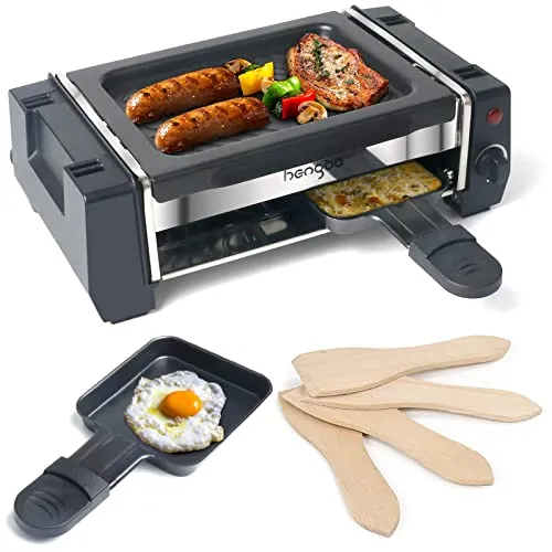 Mini Raclette Grill für 1-2 Personen mit Antihaftbeschichtung