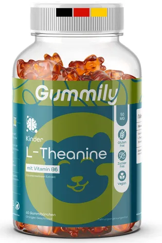 Gummily® Kinder L-Theanine Gummibärchen - 2 Monats-Vorrat - Laborgeprüft- Kinder Beruhigungs-Gummies