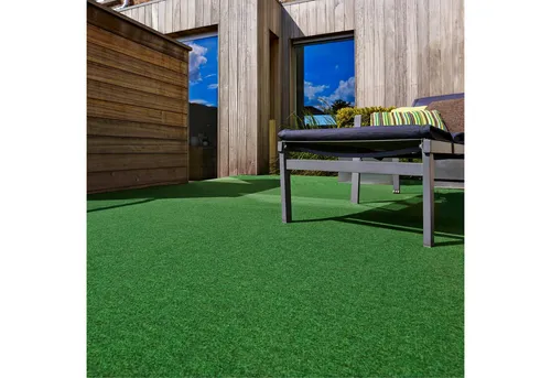 Andiamo Kunstrasen Field, Gesamthöhe 4 mm, Made in Belgium, rechteckig, für Balkon & Terrasse, mit Drainage-Noppen, Nadelfilz-Optik