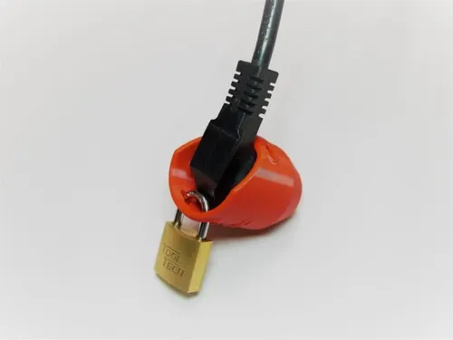 egmatec Stromstecker-Schloss inkl. Vorhängeschloss