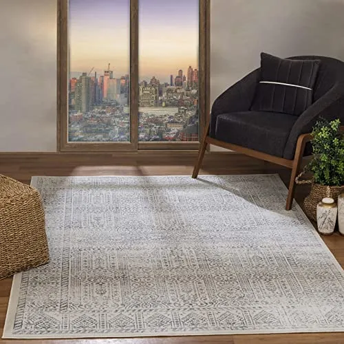 Livabliss Teppich PENZA, rechteckig, Vintage Orient Teppich im Boho Stil grau 120 x 170 cm - Stylischer und strapazierfähiger Teppich in Grau, perfekt für jeden Raum. Mit OEKO-TEX® Standard 100 zertifiziert und pflegeleicht. Ideal für eine gemütliche Atmosphäre!