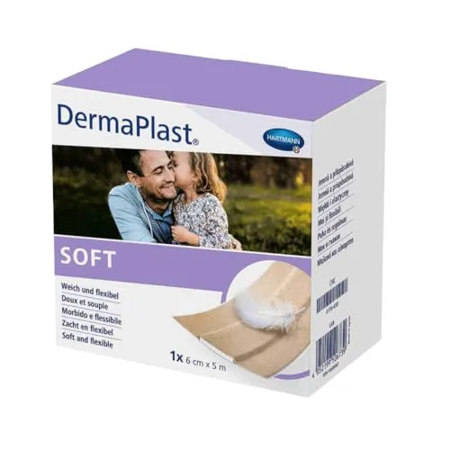 Hartmann DermaPlast® Soft Wundpflaster, 8cm x 5m - 1 Rolle | Packung (1 Stück)