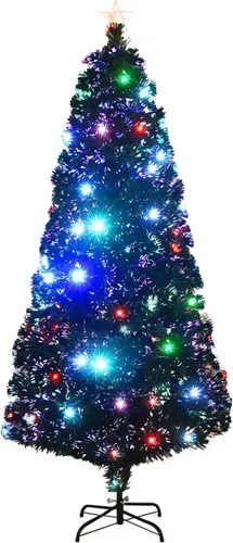 vidaXL Weihnachtsbaum mit Beleuchtung 180 cm – Glasfaser