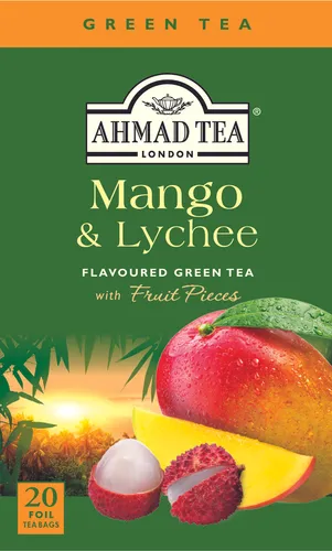 Mango & Lychee Tee Früchtetee 20 Tee Beuteln Grüner-Tee Teabag Fruittea Teatime