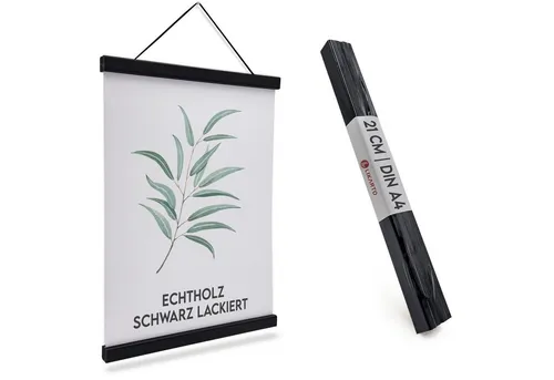 Likarto Bilderrahmen Premium-Posterleiste in DIN A4 bis DIN A1 aus Echtholz, Posteraufhänger, Magnetische Leisten, Klemmschienen, Bilder aufhängen