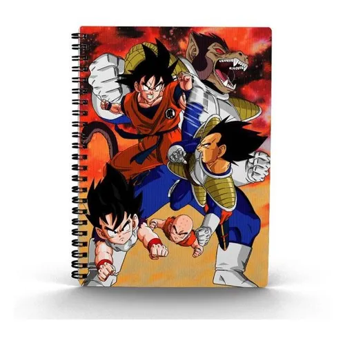 REDSTRING - 3D Dragon Ball Z Goku Vs Vegeta, mehrfarbig Notizbuch für Dragon Ball Liebhaber mit liniertem Papier