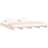 vidaXL Palettenbett 160x200 cm aus massivem Kiefernholz - Modernes Palettenbett aus robustem Kiefernholz, ideal für eine stilvolle Schlafzimmergestaltung. Stabile Konstruktion mit praktischen Latten für optimale Matratzenunterstützung.