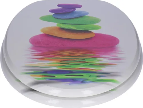 WC-Sitz mit Absenk-Automatik, Soft-Close, Universell passend, MDF Holz-Kern, ovale O-Form, EU-Größe, bis 120 kg