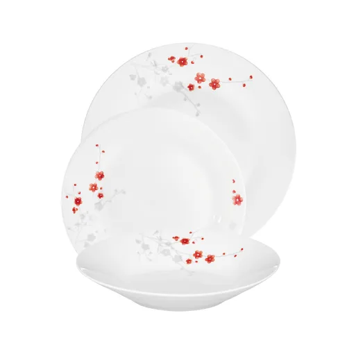 Tafelservice Essservice Tellerset Geschirrset 6 Personen 18-tlg Porzellan weiß