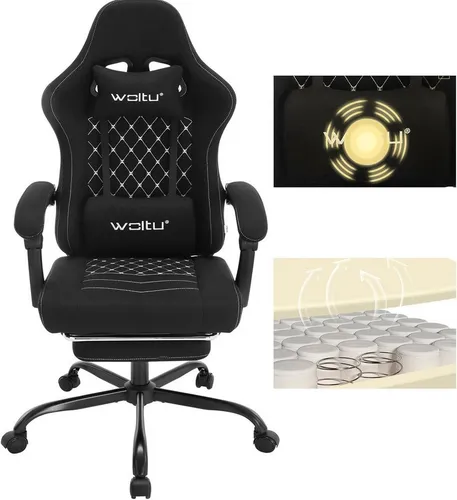 WOLTU Gaming Stuhl mit Massagefunktion und Taschenfederkissen - Ergonomischer Bürostuhl mit Massage-Lendenkissen für optimale Entspannung und Unterstützung, ideal für Gamer und Home Office.