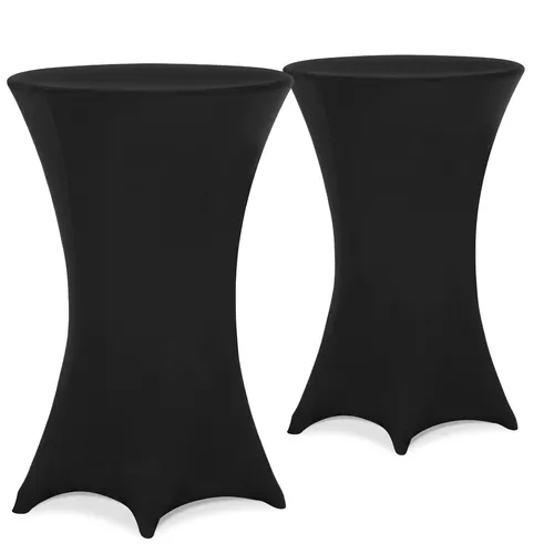 DeubaXXL DE Stehtischhusse 2er-Set Schwarz Ø70cm 996381