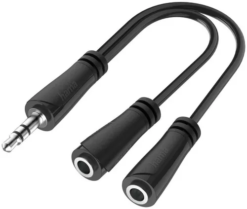 HAMA Klinkenadapter Audio-Splitter - HiFi-Kabel für 2 Kopfhörer, ermöglicht das gemeinsame Hören in hochauflösender HiFi-Stereo-Qualität. Ideal für unterwegs und kompatibel mit PC, Tablet und Smartphone.