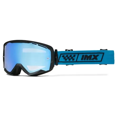 IMX RACING Endurance Motorradbrille | Dreilagiger Schwamm | DualLens Kratzfeste AntiFog-Beschichtung | Breites 40-mm-Band Silikonaufdruck | Zwei Linsen inklusive