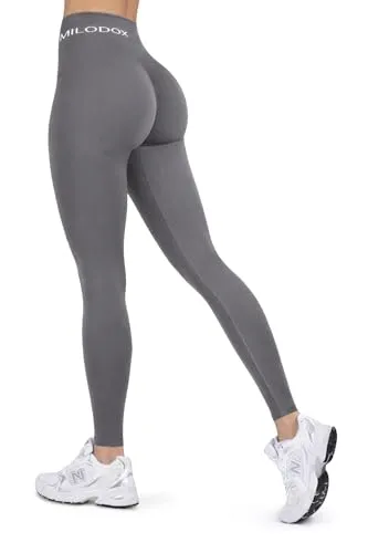 Smilodox Leggings Azura, Push Up Fitnessleggings für Sport & Alltag - Hochwertige, blickdichte Leggings in Anthrazit mit hohem Bund und Scrunch Butt Design. Ideal für Yoga und Fitness, bietet optimalen Tragekomfort und Bewegungsfreiheit.