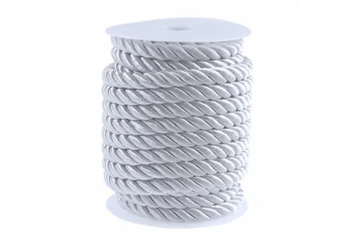 maDDma 10m Kordelschnur glänzend gedreht ca. 8-10 mm Seil, weiß