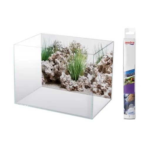 Wave AMTRA Wonder - Aquarium Poster Hintergrund, Aquarium Dekoration, Deko Poster mit Doppeldruck, Format 30x60cm