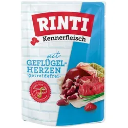 Rinti Kennerfleisch Geflügelherzen Pouch 10x400 g von RINTI