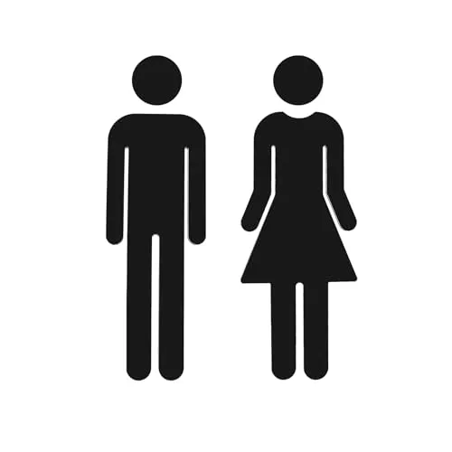 Selbstklebendes WC Schild mit Symbol Mann und Frau