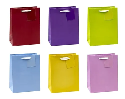 TSI Geschenktüten TRENDFARBEN, 12er Packung, Größe: Mittel (HxBxT 23 x 18 x 10 cm), Art.Nr. 86011