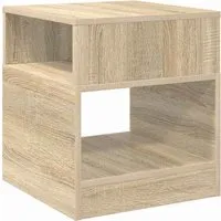 vidaXL Beistelltisch Sonoma-Eiche 40,5 x 40 x 45 cm - Moderner Beistelltisch aus Holzwerkstoff mit minimalistischem Design. Ideal für zeitgenössische Wohnräume, bietet er viel Stauraum und ist pflegeleicht – perfekt für ein aufgeräumtes Zuhause.