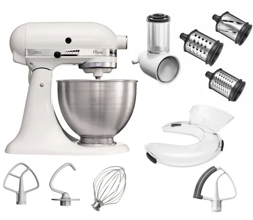 KitchenAid 4,3 L 5K45SS Classic Küchenmaschine Set in weiß von KitchenAid