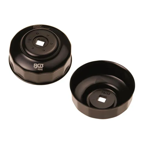 BGS-1046 Ölfilterkappe aus Stahlblech schwarz lackiert 76 mm x 14-Kant