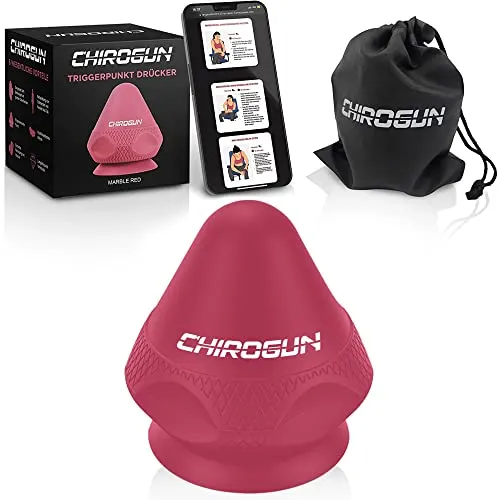 CHIROGUN® Triggerpunkt Drücker mit Saugnapf | Effektive Selbstmassage gegen Verspannungen - Utensilien für Rückenmassage: Mit solidem Saugnapf für punktuelle Tiefenmassage an schwer erreichbaren Stellen und digitaler Anleitung für vielseitige Übungen.