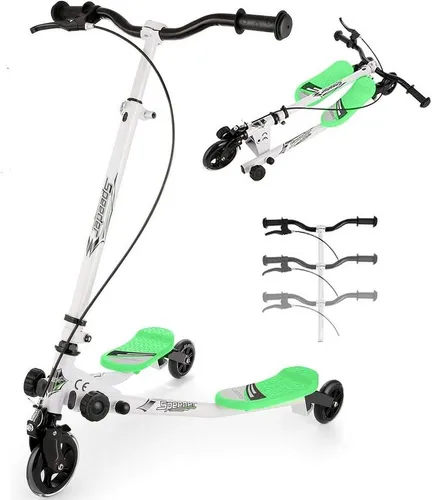 Diyarts Swing-Scooter für Kinder - Cityroller mit innovativem Design: Fördert Balance und Koordination durch sanftes Driften, sicher dank robustem Stahlrahmen und rutschfesten Fußplatten. Praktisch faltbar und höhenverstellbar für Kinder ab 5 Jahren.