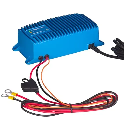 Victron Blue Smart IP67 Charger 24V/5A - Effizientes Batterieladegerät mit Bluetooth - Fahrzeugbatterie-Ladegerät IP67, ideal für 24V Blei- und Lithium-Ionen-Batterien. Mit Bluetooth-Funktion für einfache Steuerung und Überwachung über die VictronConnect App.