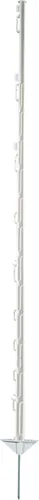 Weidezaun Kunststoffsteckpfahl Doppeltritt, 150 cm, Weiß, 10 Stück