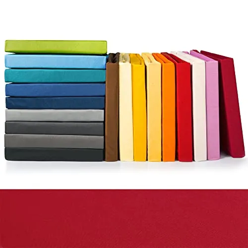 CelinaTex Jade Spannbettlaken 140x200-160x200 cm Bordeaux rot Microfaser Spannbetttuch Jersey Bettlaken