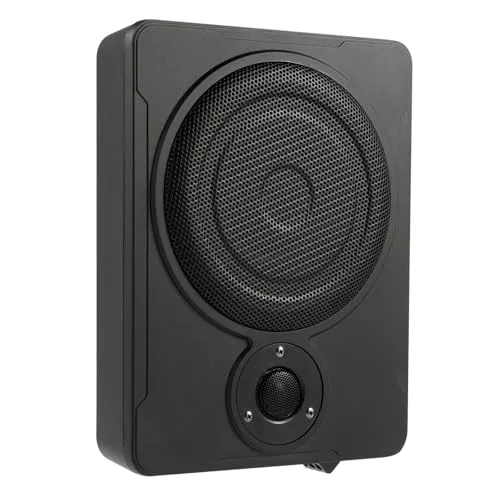 Subwoofer Auto mit Dualmodus, 31.5*24*7.5CM Auto Untersitz Subwoofer kompakte Auto-Lautsprecher Ultradünner Aktiv Aktivsubwoofer Ultradünner Auto-Subwoofer mit LED Anzeigeleuchte für LKW Wohnmobil