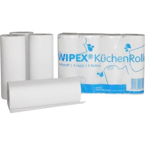 WIPEX Küchenrolle hochweiß 8x4 Rollen 25,6x22,4 Nordvlies 3904