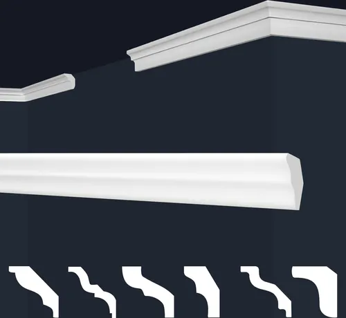 marbet design Stuckleiste E-2, 40 Meter - Elegante Deckenleisten aus XPS Styropor - Deckenleisten aus extrudiertem Polystyrol, feuchtigkeitsbeständig und einfach zu montieren. Verleihen Sie Ihrem Raum zeitlose Eleganz mit vielfältigen Designs.