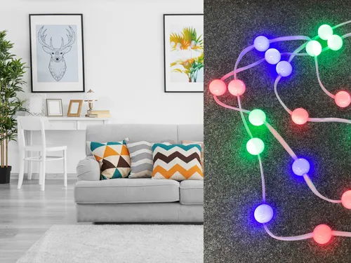 Globo LED Lichterkette bunte Kugeln 5 Meter