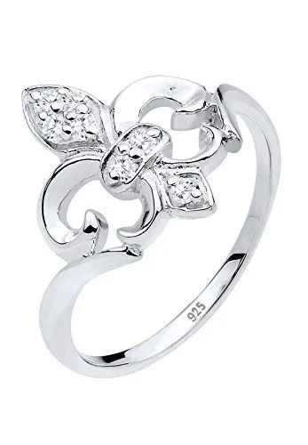 Elli Fingerring Lilie Zirkonia 925 Silber, Cocktailring - Fingerringe: Eleganter Cocktailring aus 925er Silber mit funkelnden Zirkonia, symbolisiert Reinheit und Wohlstand – ein strahlendes Highlight für jedes Outfit!
