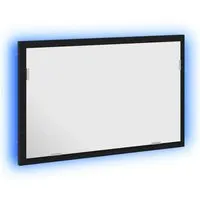 vidaXL Badspiegel mit LED-Leuchten in Schwarz Eichen-Optik - Spiegelschränke mit elegantem Design und klarer Reflexion, ideal für jedes Badezimmer. Die integrierten LED-Leuchten sorgen für perfektes Licht beim Schminken und Frisieren.