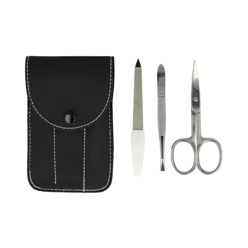 Clauss Nagelpflege-Set mit Schere, Feile und Pinzette | Premium Nagelset für Maniküre und Pediküre | Nageletui für Alltag und Reisen | BC-S10044