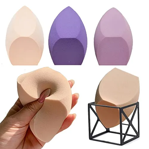 Make-up-Schwamm Blender & Halter, Big Beauty Make-up Blender Puffs Große Foundation Schwämme Pads Set, Applikator Beauty Blending Blender & Schwammhalter, Concealer Schwamm für flüssiges Puder