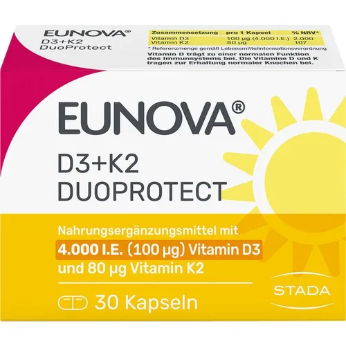 EUNOVA DuoProtect D3+K2 4000 I.E./80 µg Kapseln 30 St.