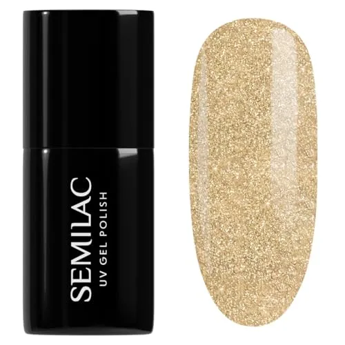 Semilac UV Nagellack 037 Gold Disco 7ml Kollektion Special Day
